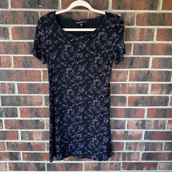 Md Y2K Vintage Slinky Mini Bodycon Dress Ditzy Floral USA Made Whimsigoth Grunge - Picture 1 of 6
